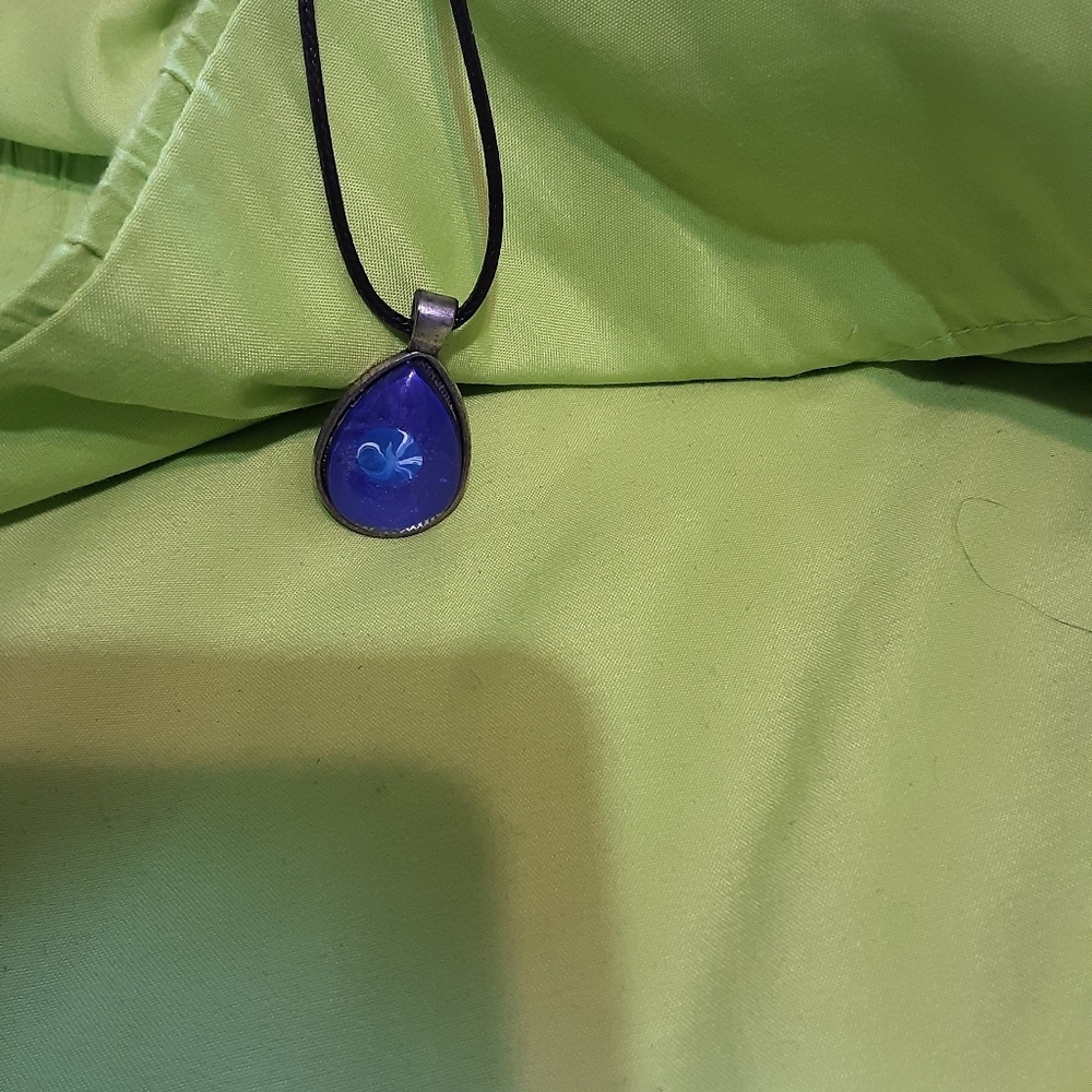 Blue Teardrop Pendant Necklace